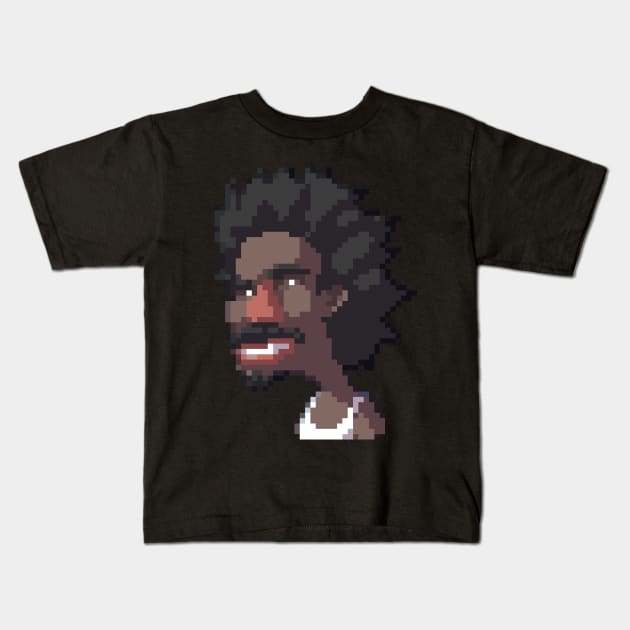 Crabman portrait in pixelart Kids T-Shirt by lrtvri
